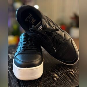 Fila Women's Black Sneakers with White Sole